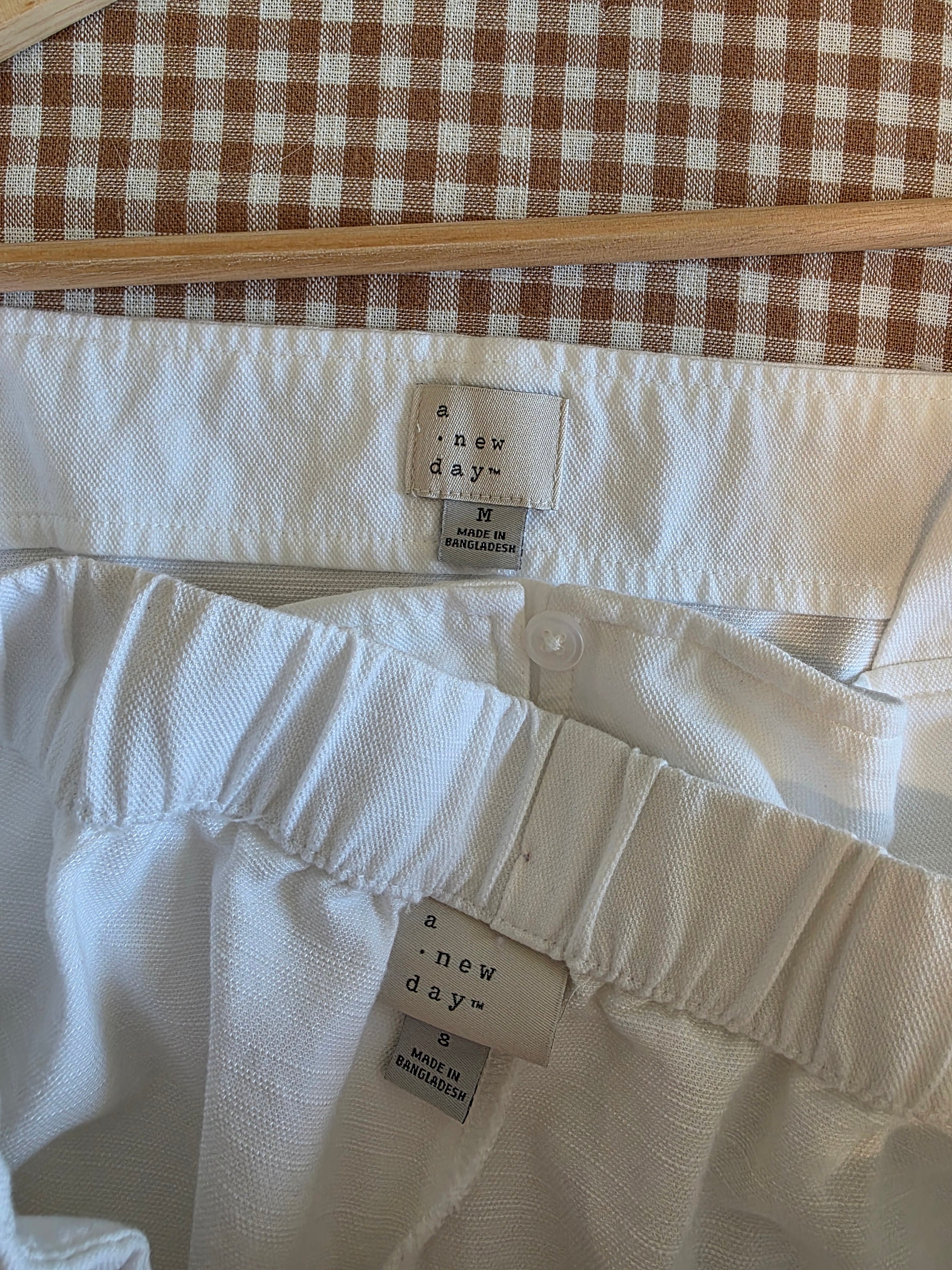 White Cotton Blend Matching Set (M)