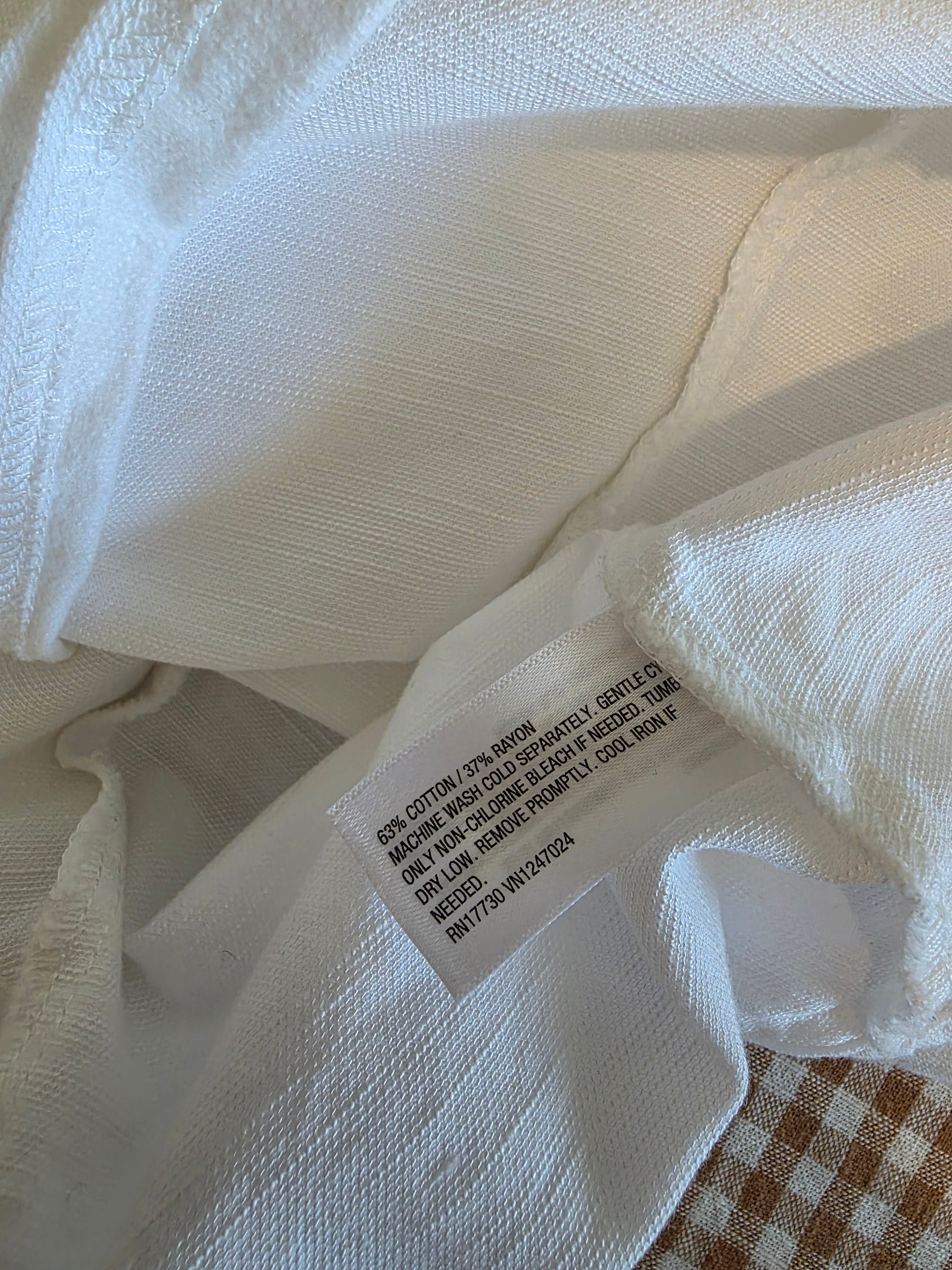 White Cotton Blend Matching Set (M)
