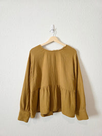 Madewell Button Back Gauze Top (XL)