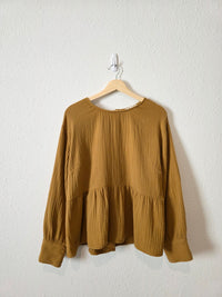 Madewell Button Back Gauze Top (XL)