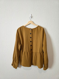 Madewell Button Back Gauze Top (XL)