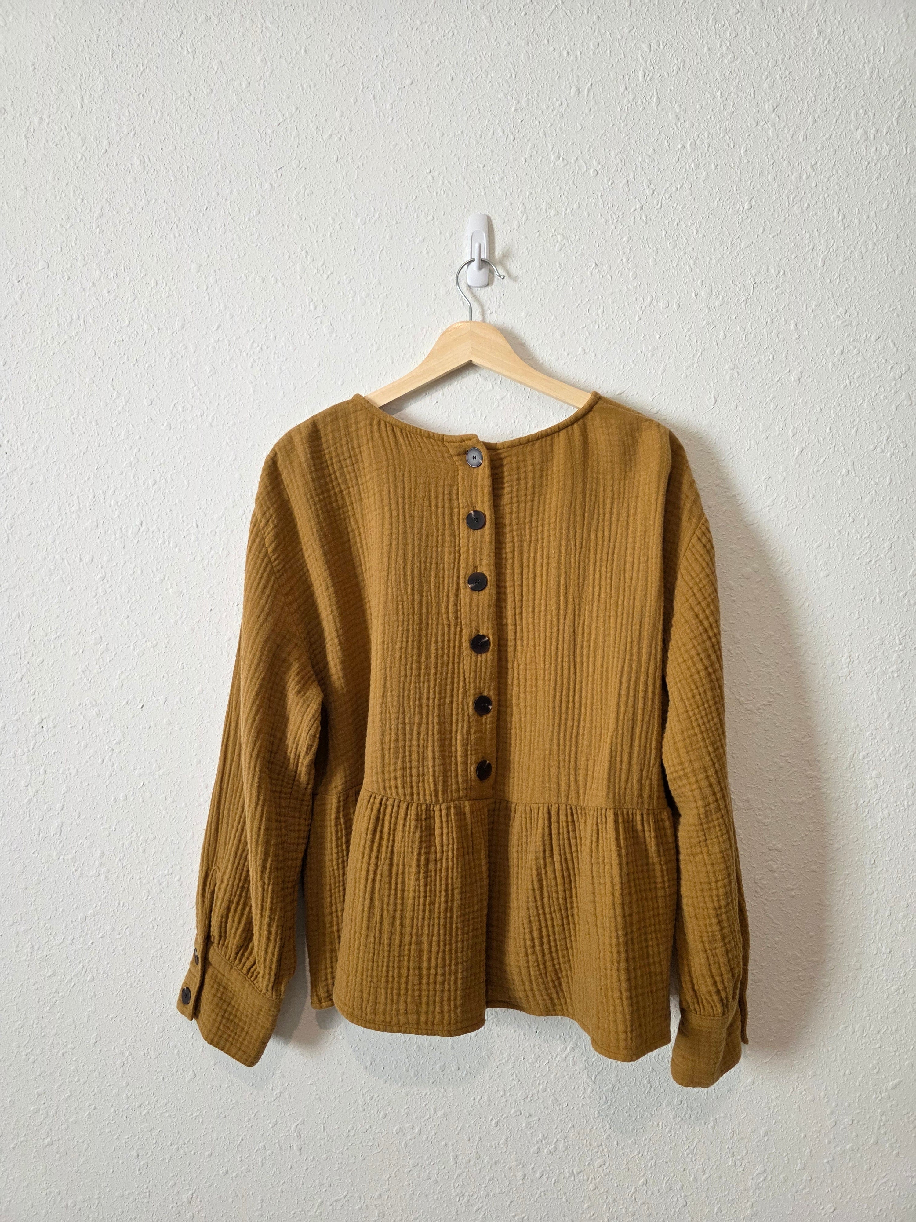 Madewell Button Back Gauze Top (XL)