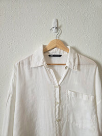Zara Oversized Linen Button Up (M)