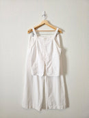 White Cotton Blend Matching Set (M)