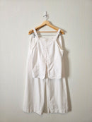 White Cotton Blend Matching Set (M)