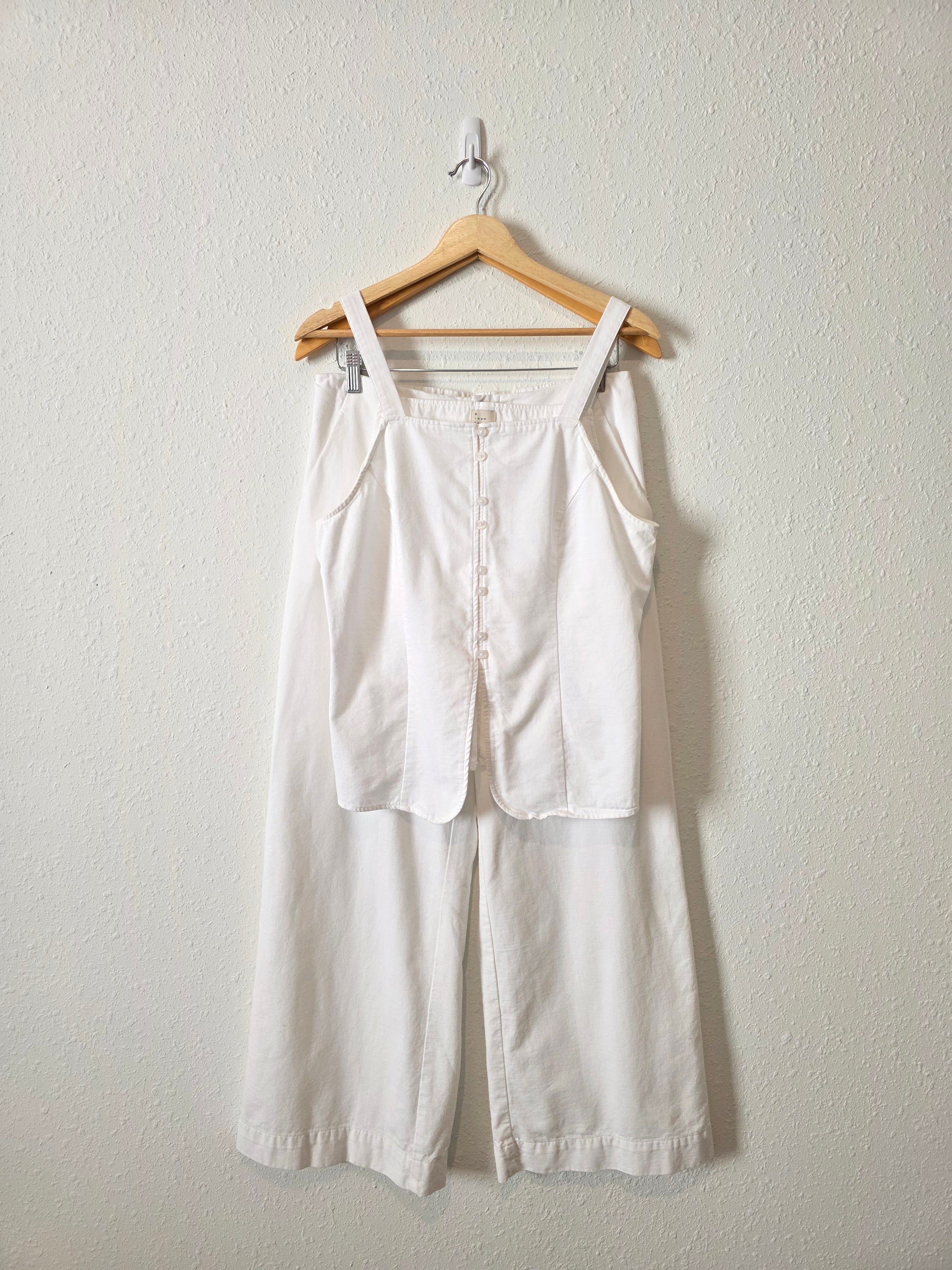 White Cotton Blend Matching Set (M)
