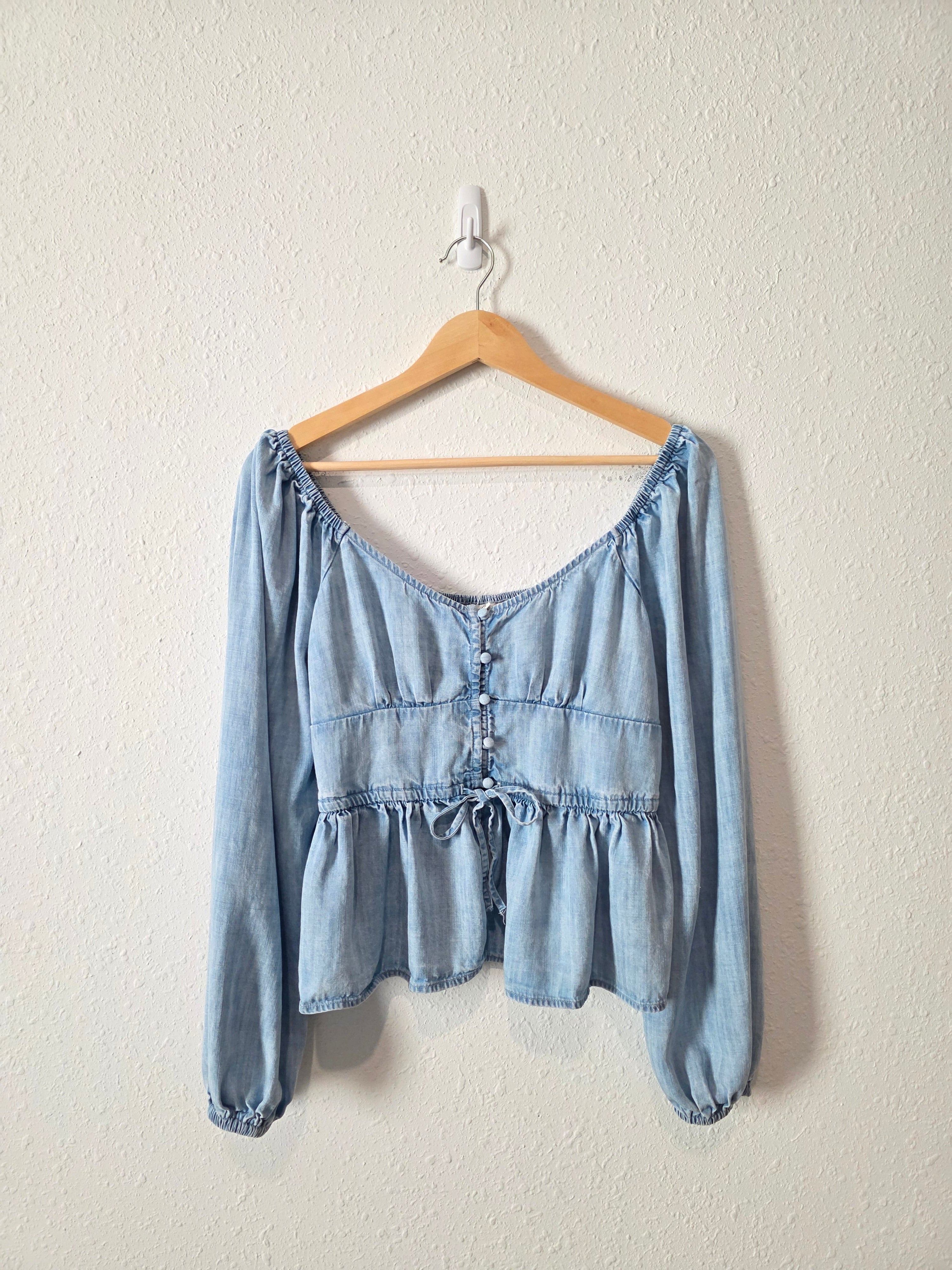 Aerie Denim Chambray Top (M)