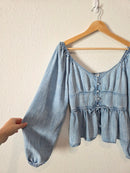 Aerie Denim Chambray Top (M)