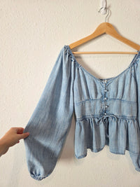 Aerie Denim Chambray Top (M)