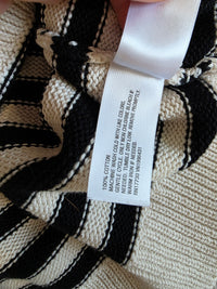 Striped Button Front Cotton Cardigan (M)