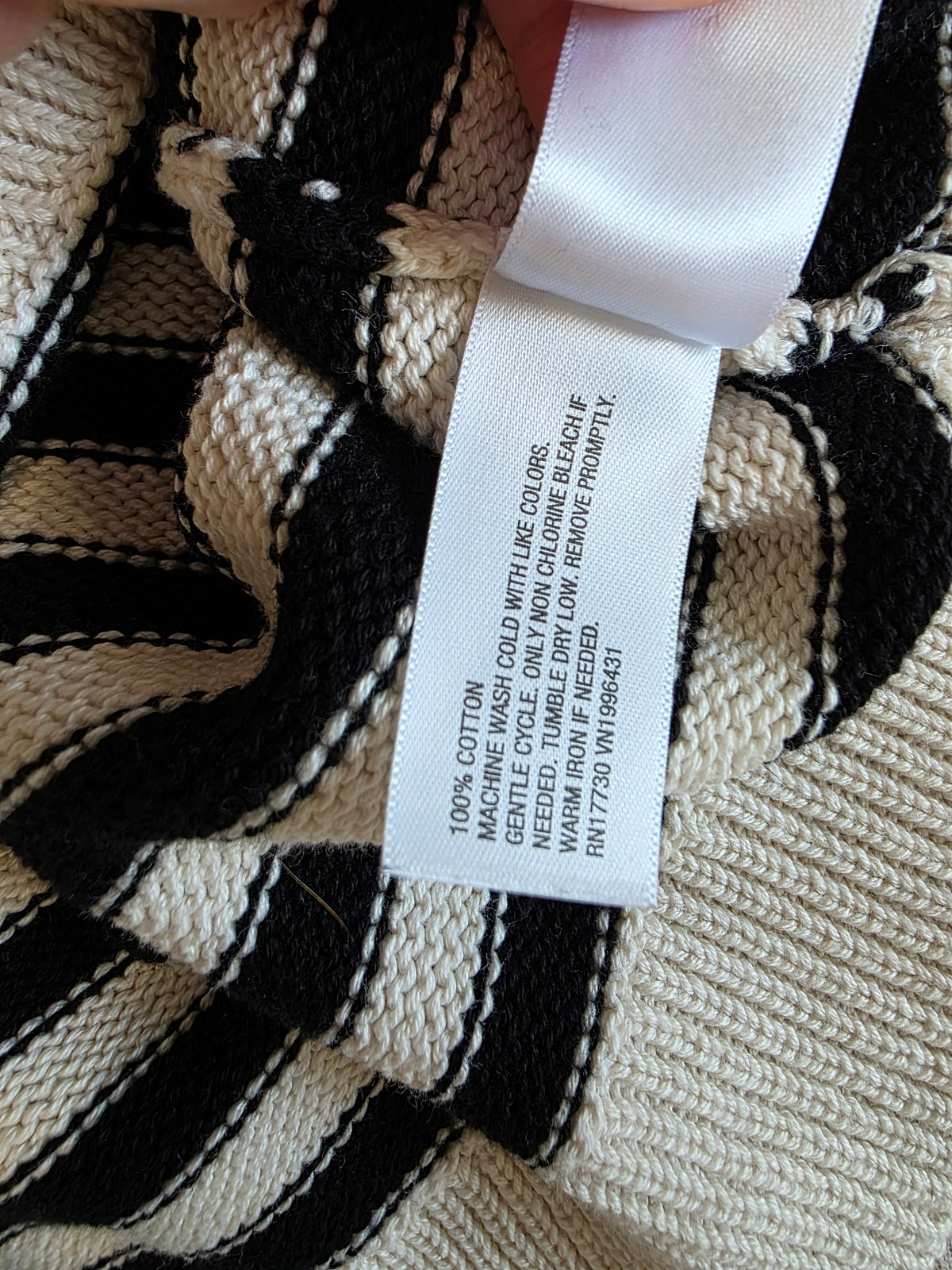 Striped Button Front Cotton Cardigan (M)