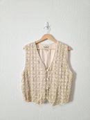 Vintage Textured Button Up Vest (L)