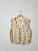 Vintage Textured Button Up Vest (L)