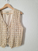 Vintage Textured Button Up Vest (L)