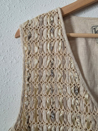 Vintage Textured Button Up Vest (L)