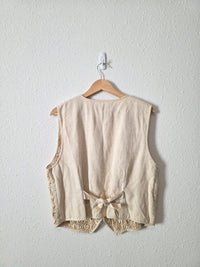 Vintage Textured Button Up Vest (L)