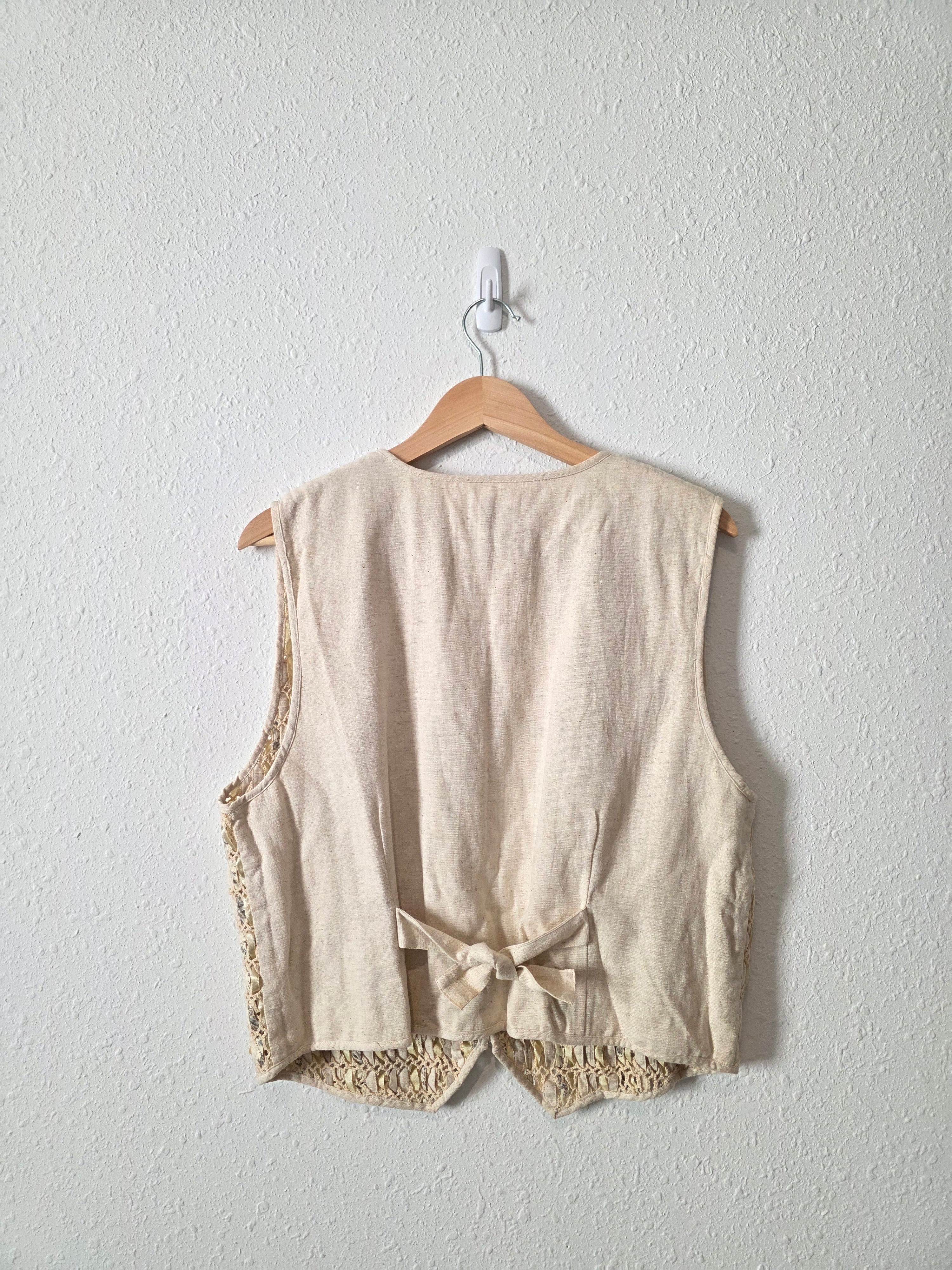 Vintage Textured Button Up Vest (L)