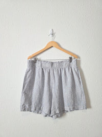 Quince Striped Pull On Linen Shorts (XL)