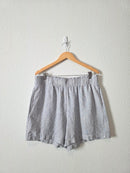 Quince Striped Pull On Linen Shorts (XL)