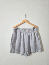 Quince Striped Pull On Linen Shorts (XL)