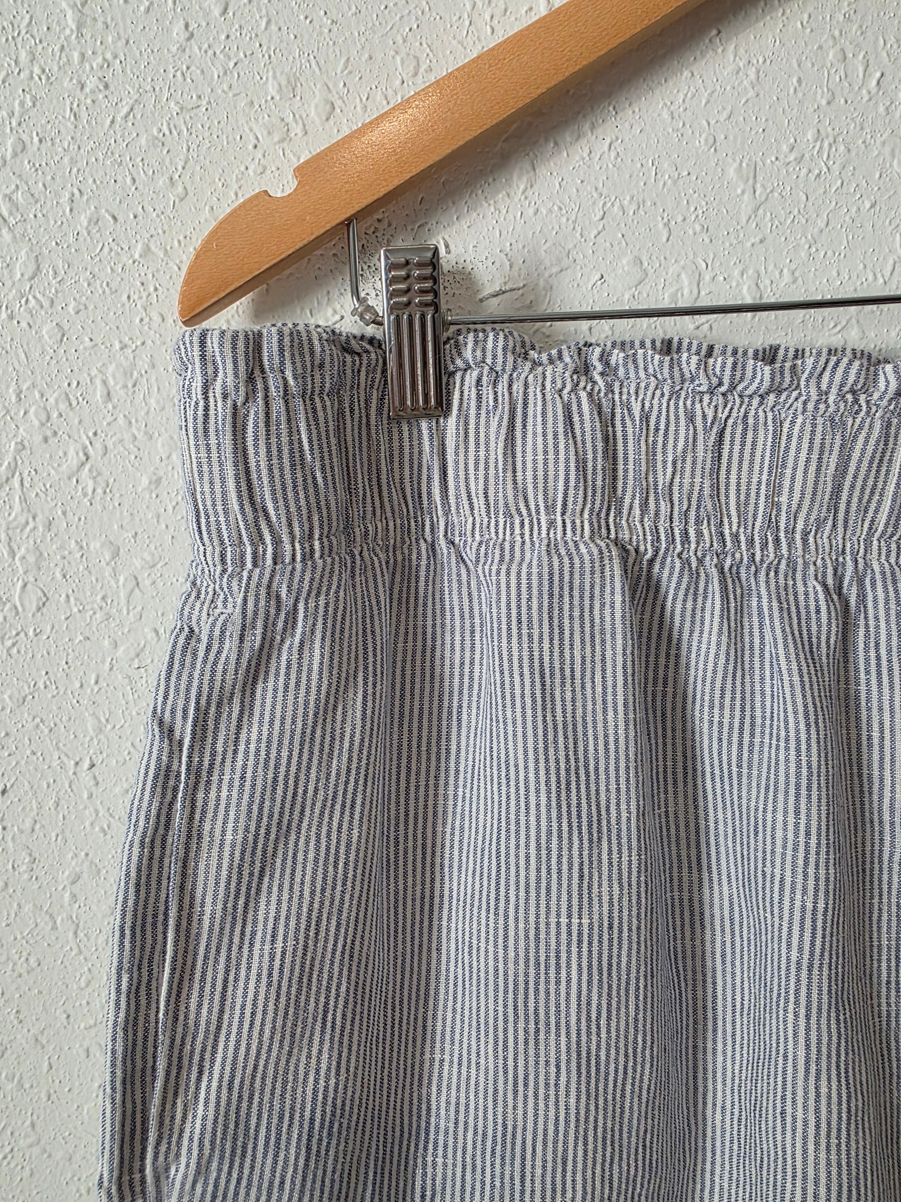 Quince Striped Pull On Linen Shorts (XL)