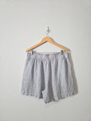 Quince Striped Pull On Linen Shorts (XL)