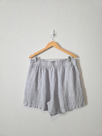 Quince Striped Pull On Linen Shorts (XL)