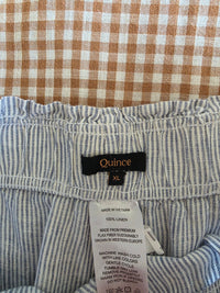 Quince Striped Pull On Linen Shorts (XL)