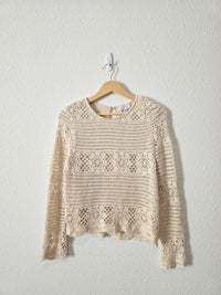 Lucy Paris Crochet Knit Top (M)