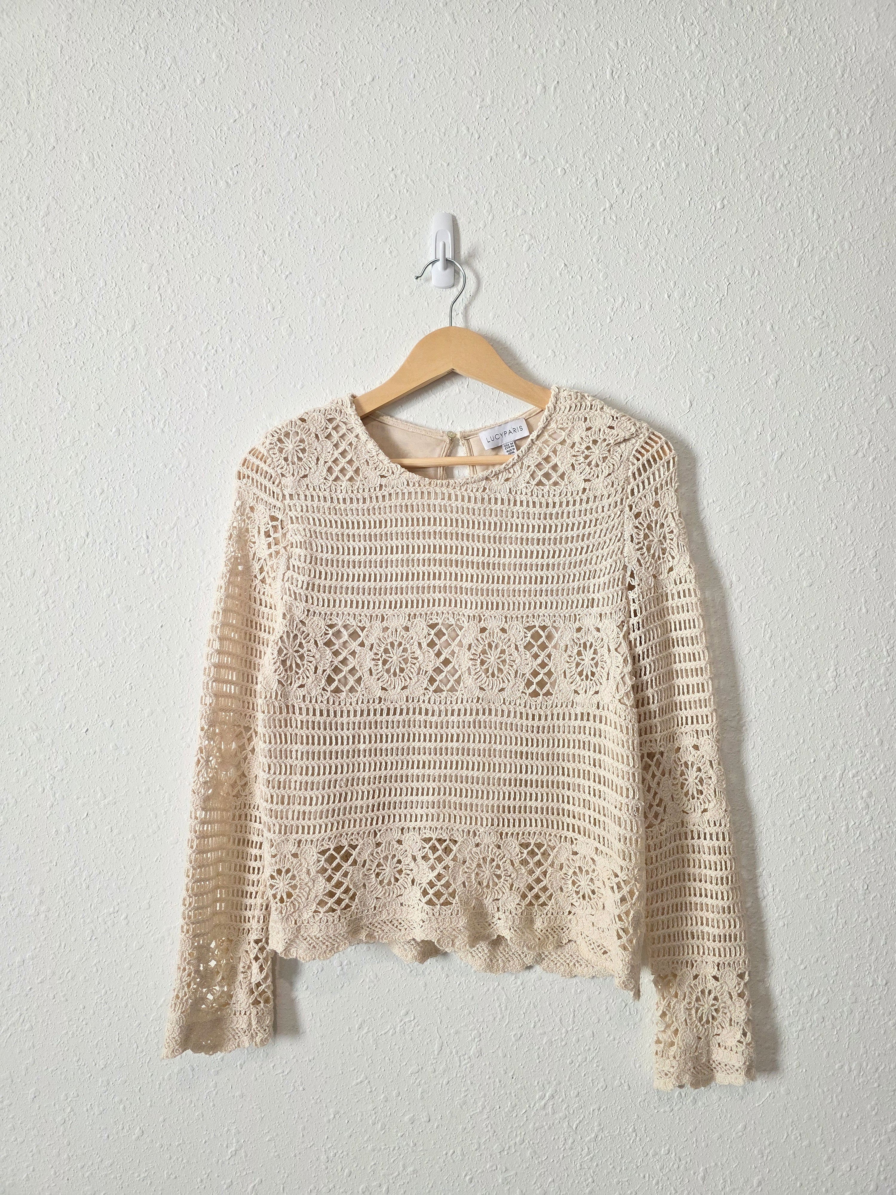 Lucy Paris Crochet Knit Top (M)