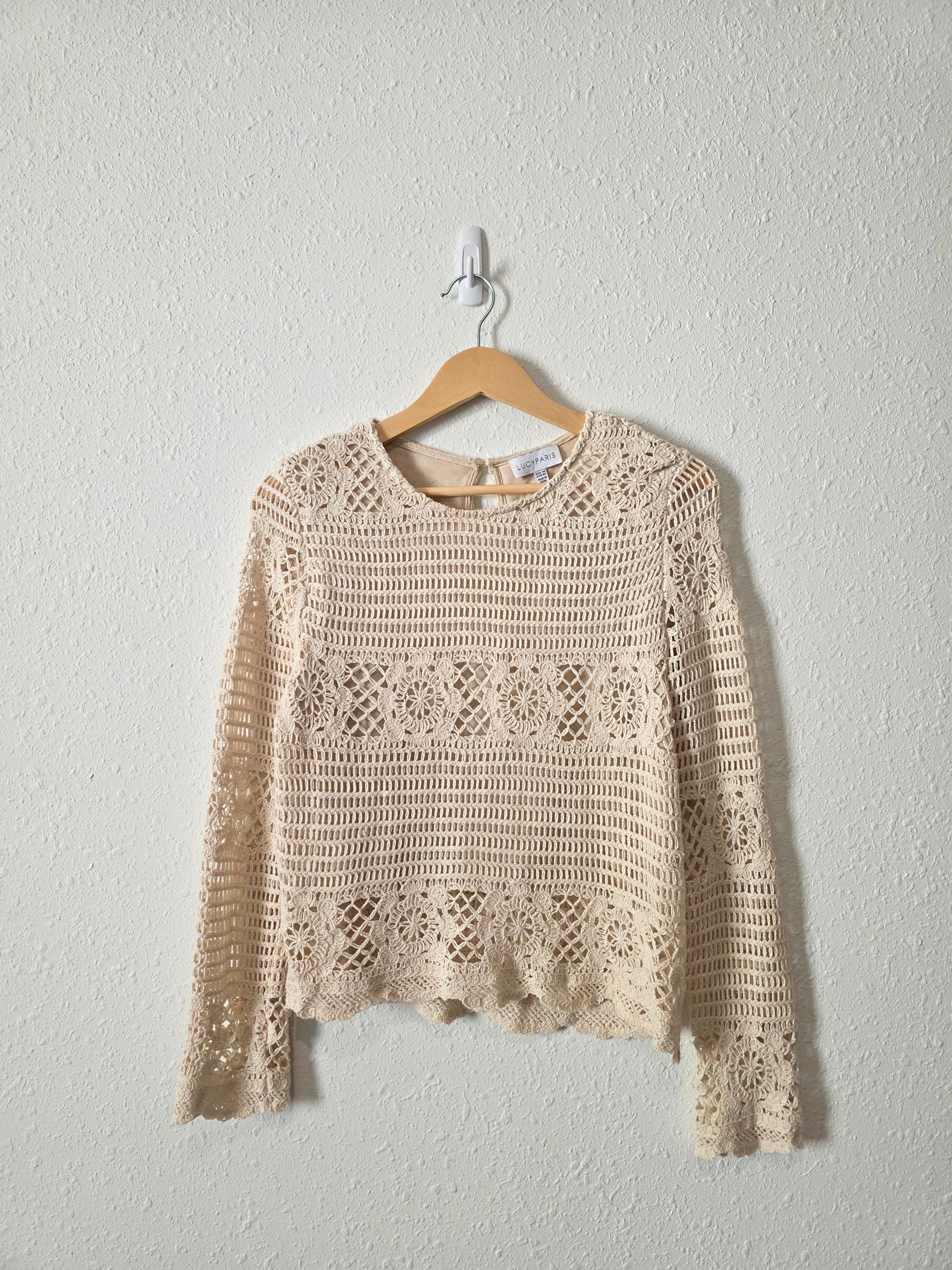 Lucy Paris Crochet Knit Top (M)