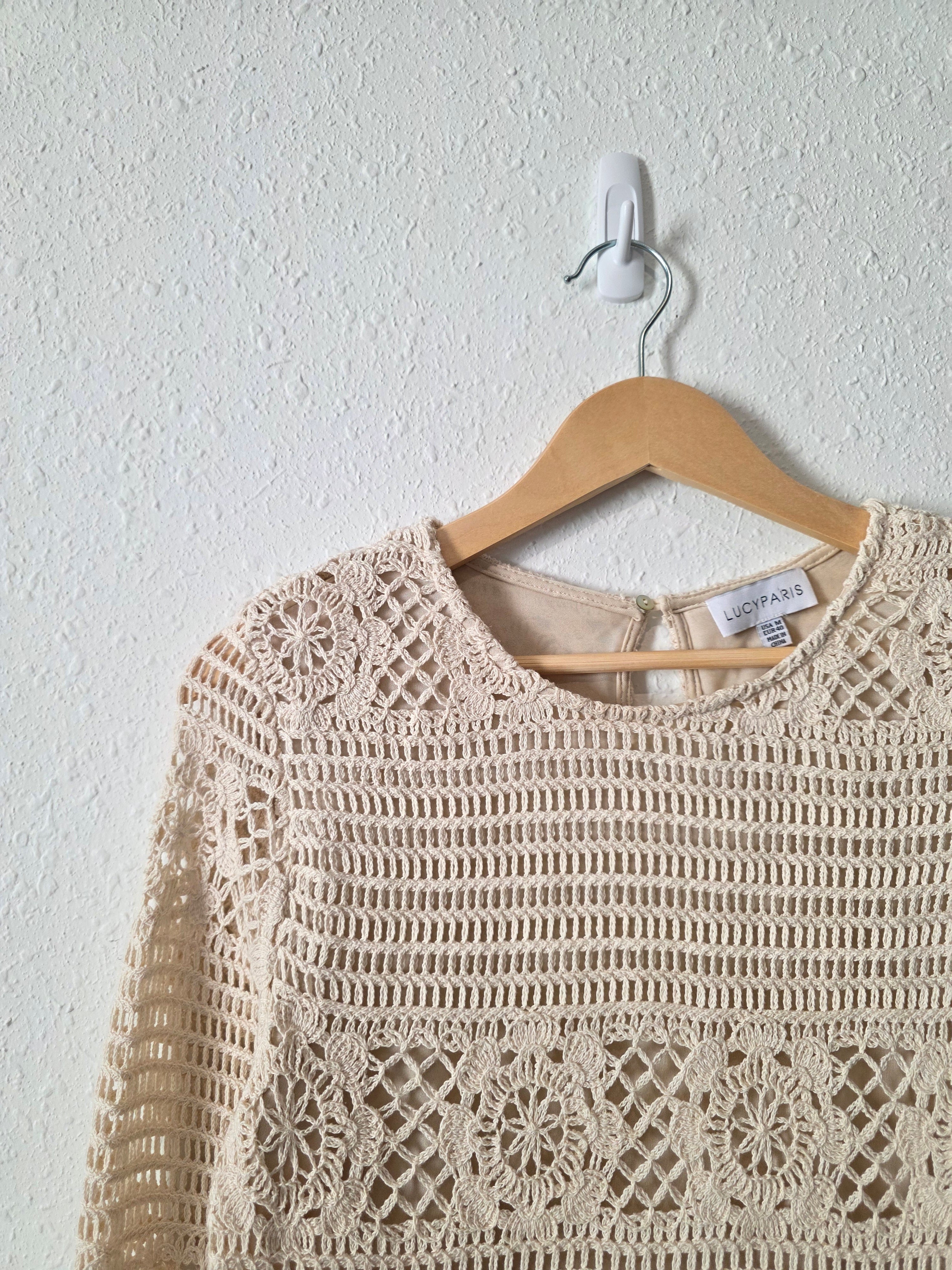 Lucy Paris Crochet Knit Top (M)