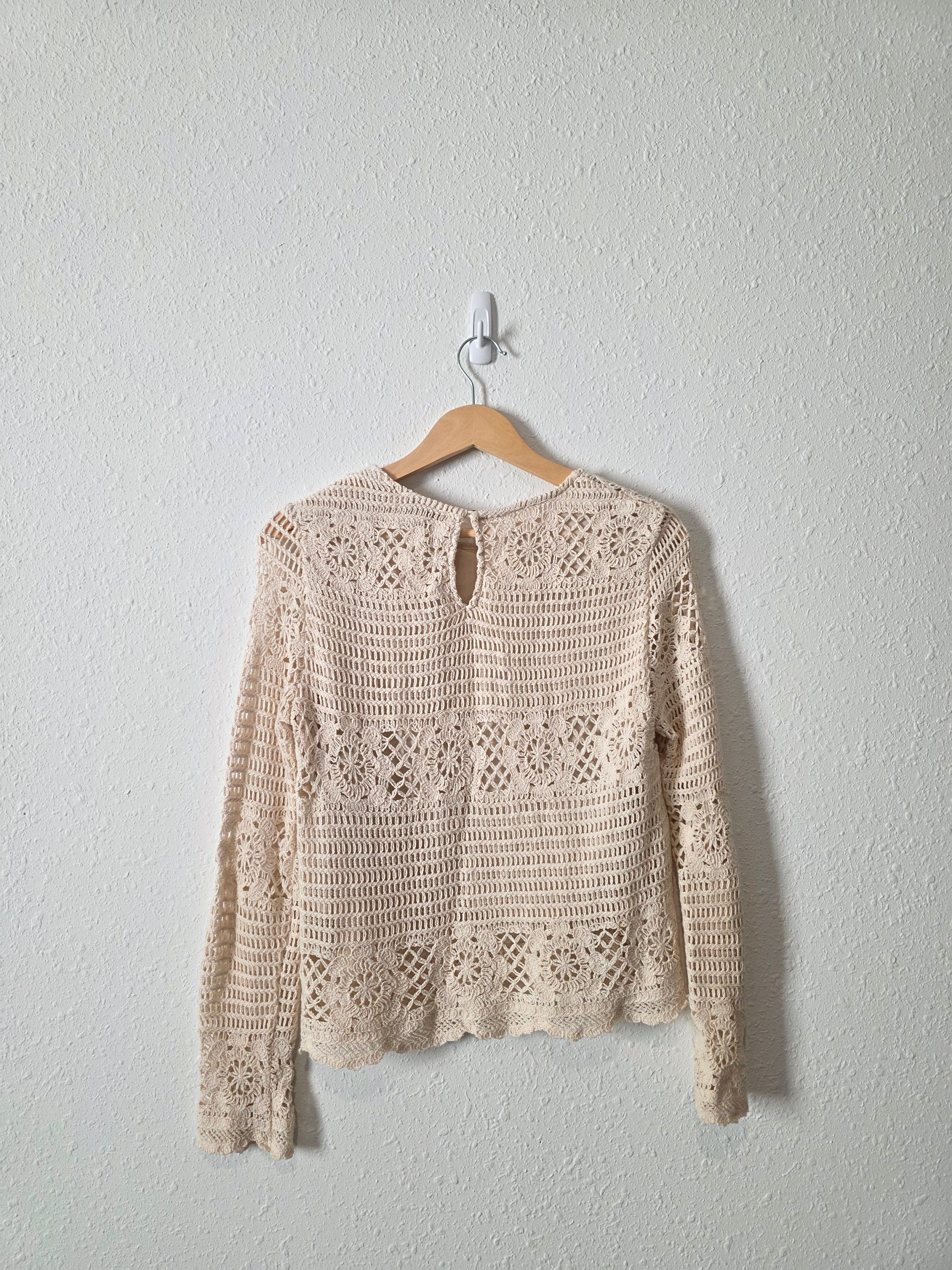 Lucy Paris Crochet Knit Top (M)
