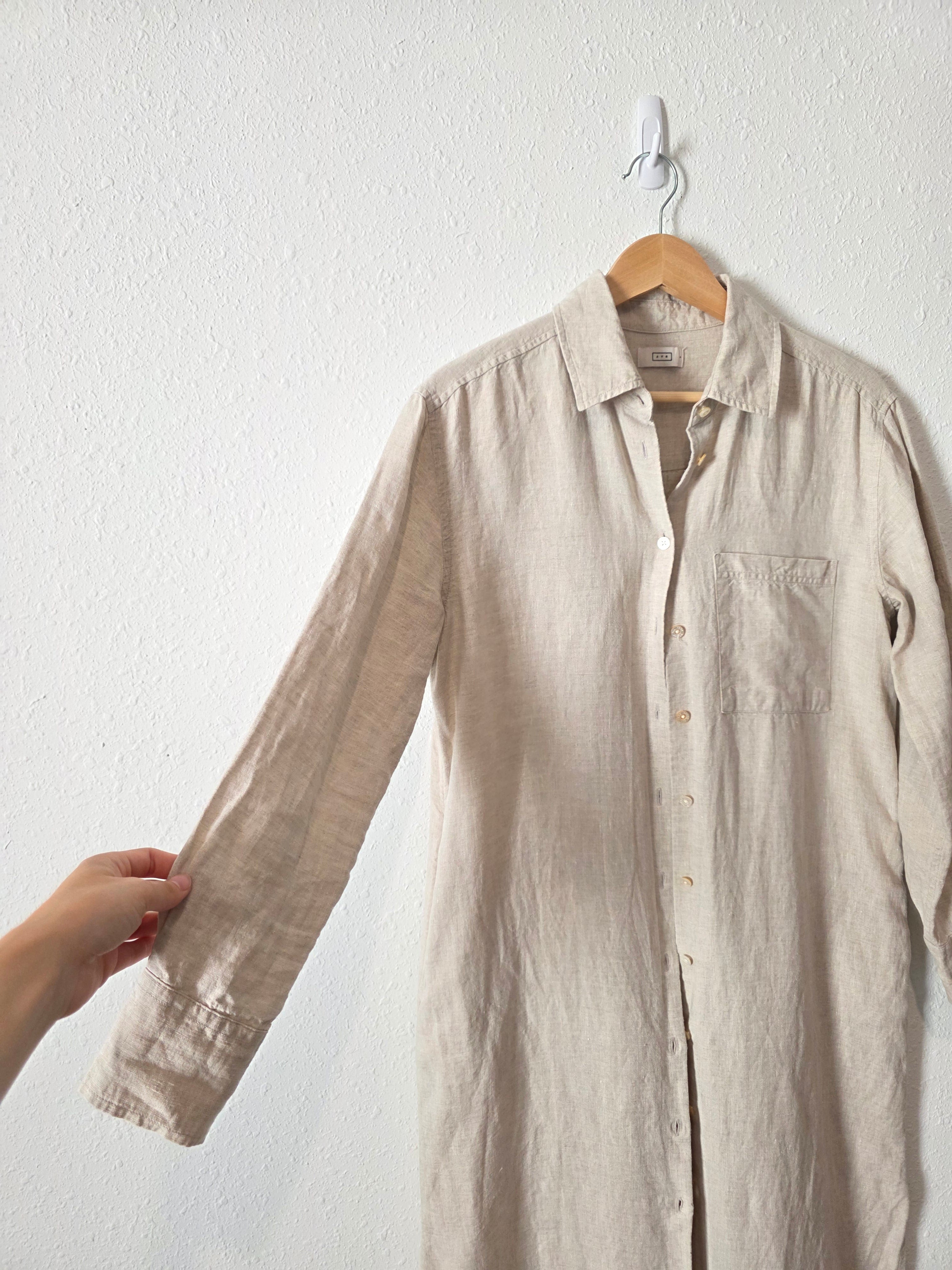 AYR Linen Duster Shirt Dress (S)