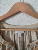 Embroidered Cotton Linen Blend Top (3X)