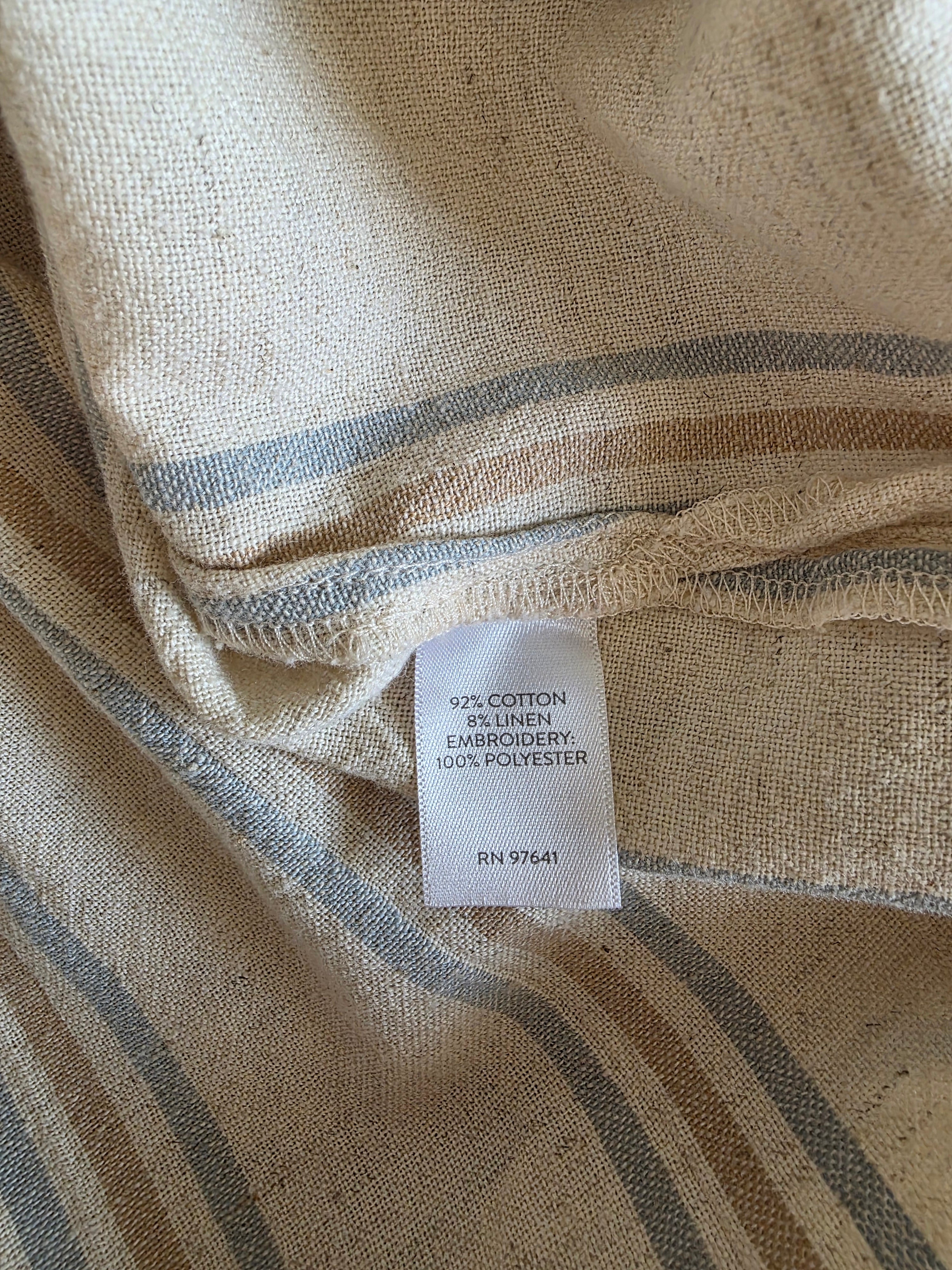 Embroidered Cotton Linen Blend Top (3X)