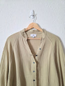 Light Green Cotton Gauze Button Up (M)