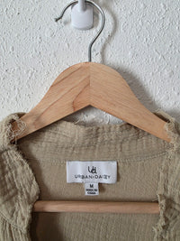 Light Green Cotton Gauze Button Up (M)