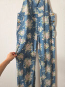April Cornell Floral Denim Overalls (S)