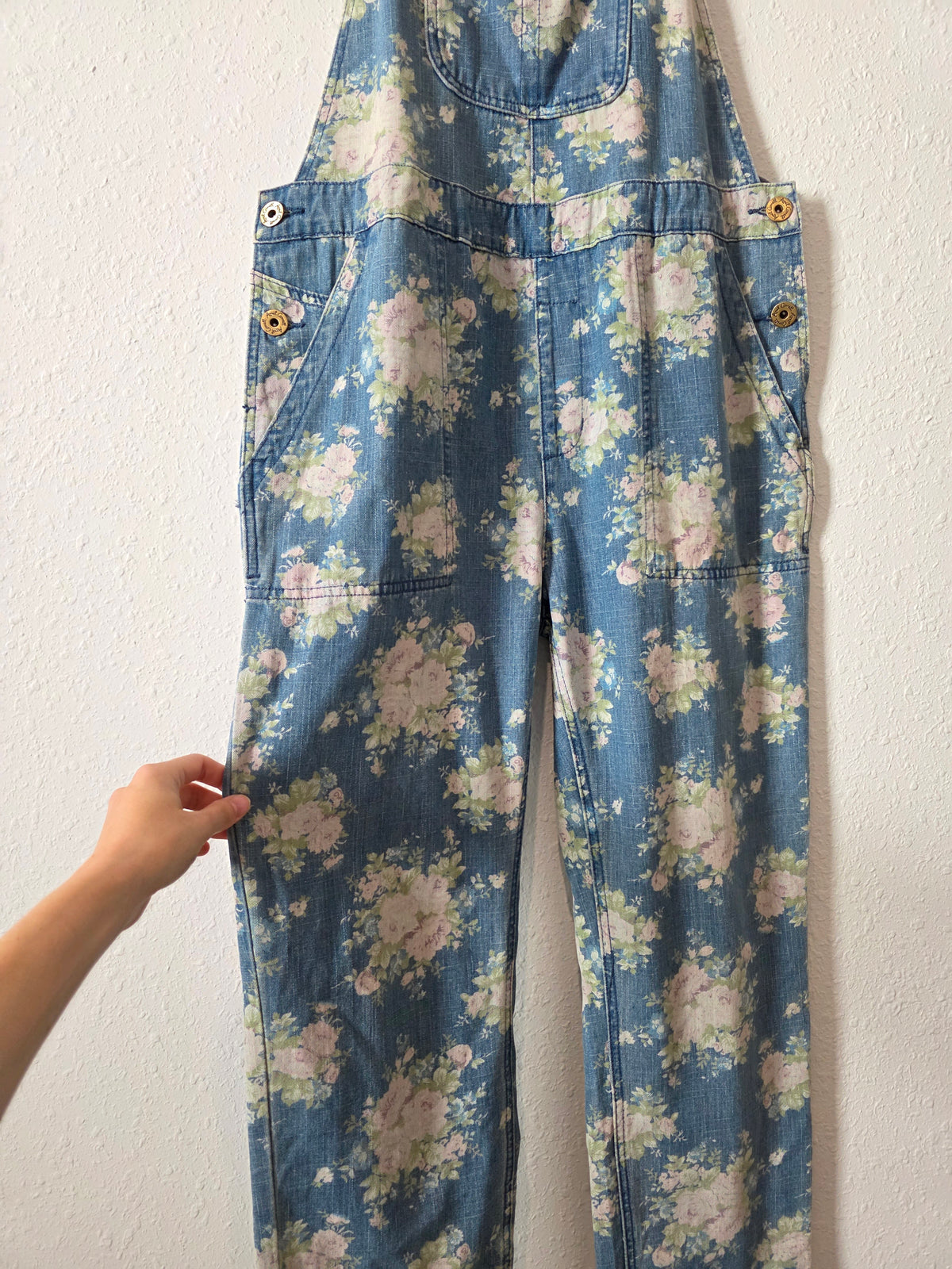 April Cornell Floral Denim Overalls (S)