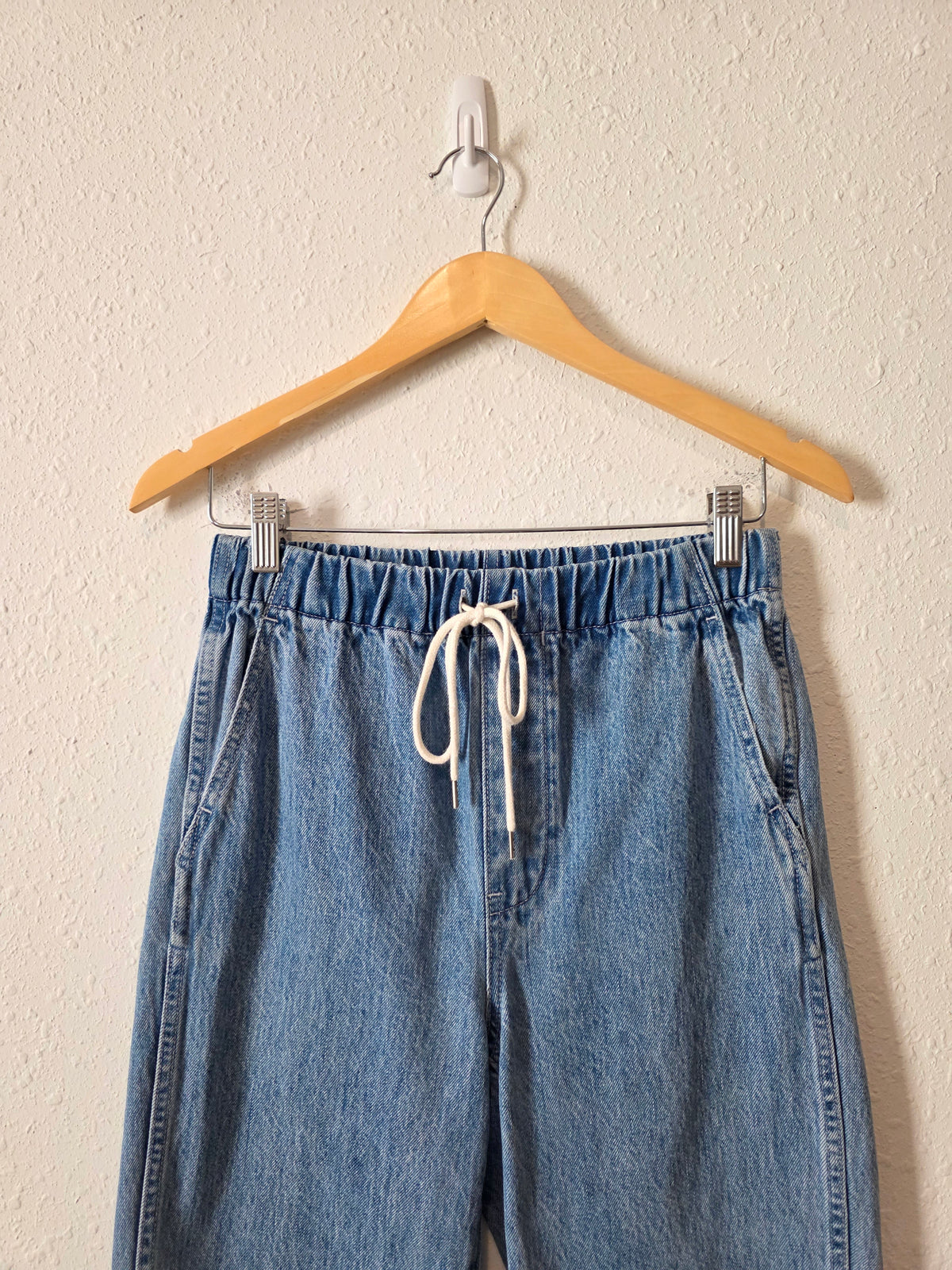 Madewell Straight Drawstring Jeans (XS)