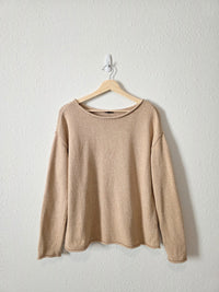 Neutral Slouchy Cotton Sweater (M)