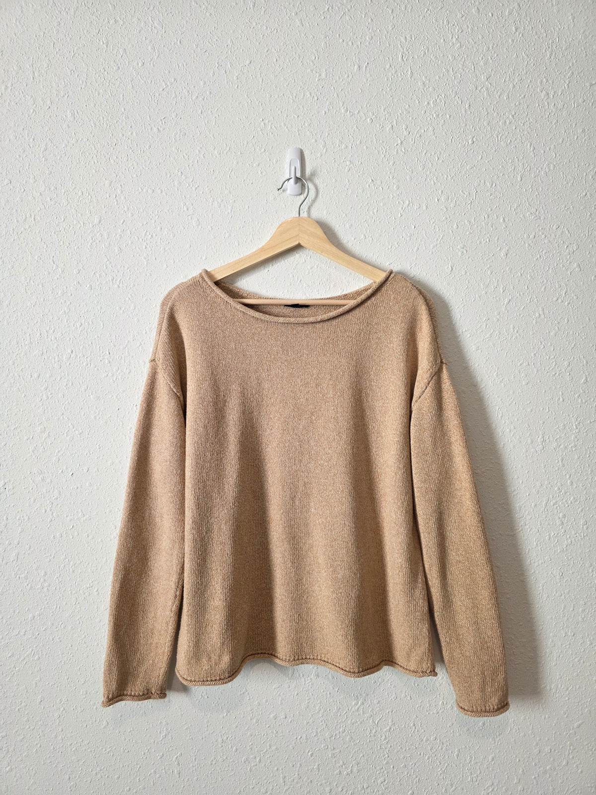 Neutral Slouchy Cotton Sweater (M)