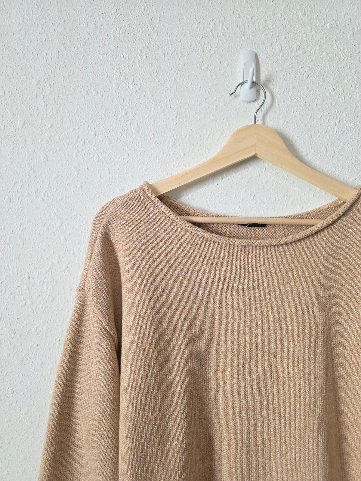 Neutral Slouchy Cotton Sweater (M)