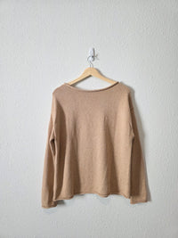 Neutral Slouchy Cotton Sweater (M)