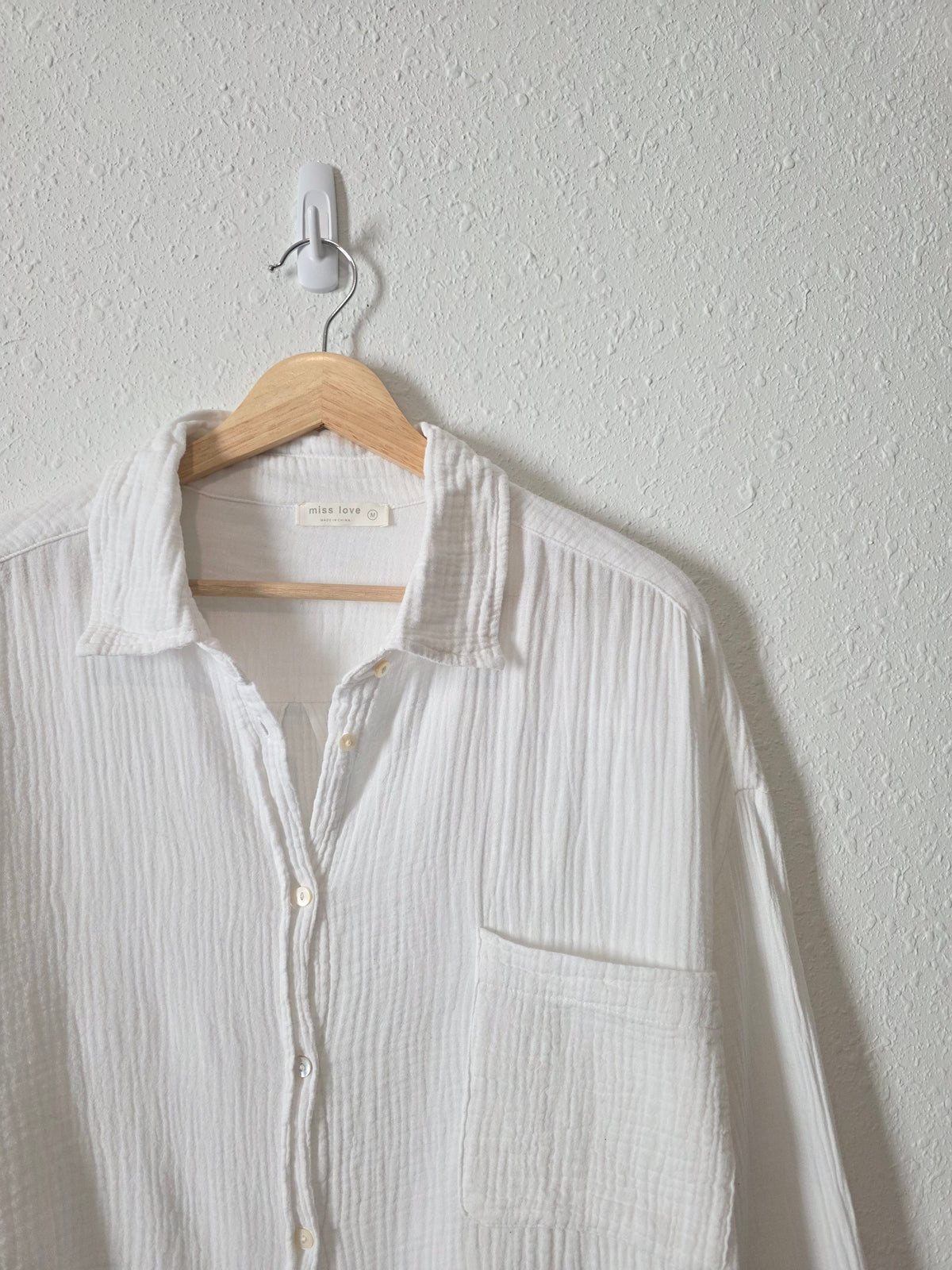 Cotton Gauze Oversized Button Up (M)