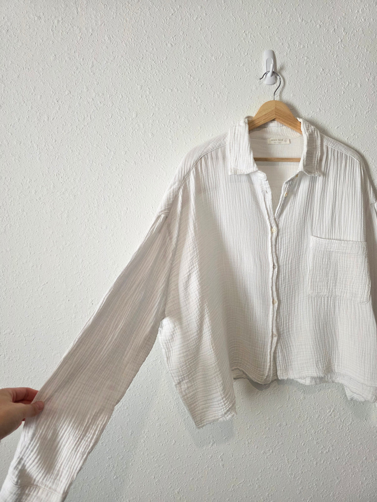 Cotton Gauze Oversized Button Up (M)