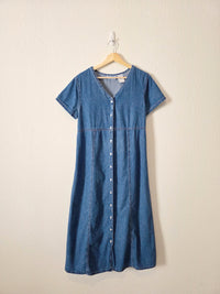 Vintage Denim Midi Dress (M)