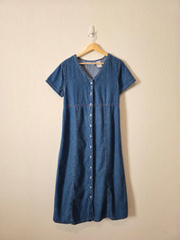 Vintage Denim Midi Dress (M)