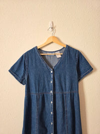 Vintage Denim Midi Dress (M)